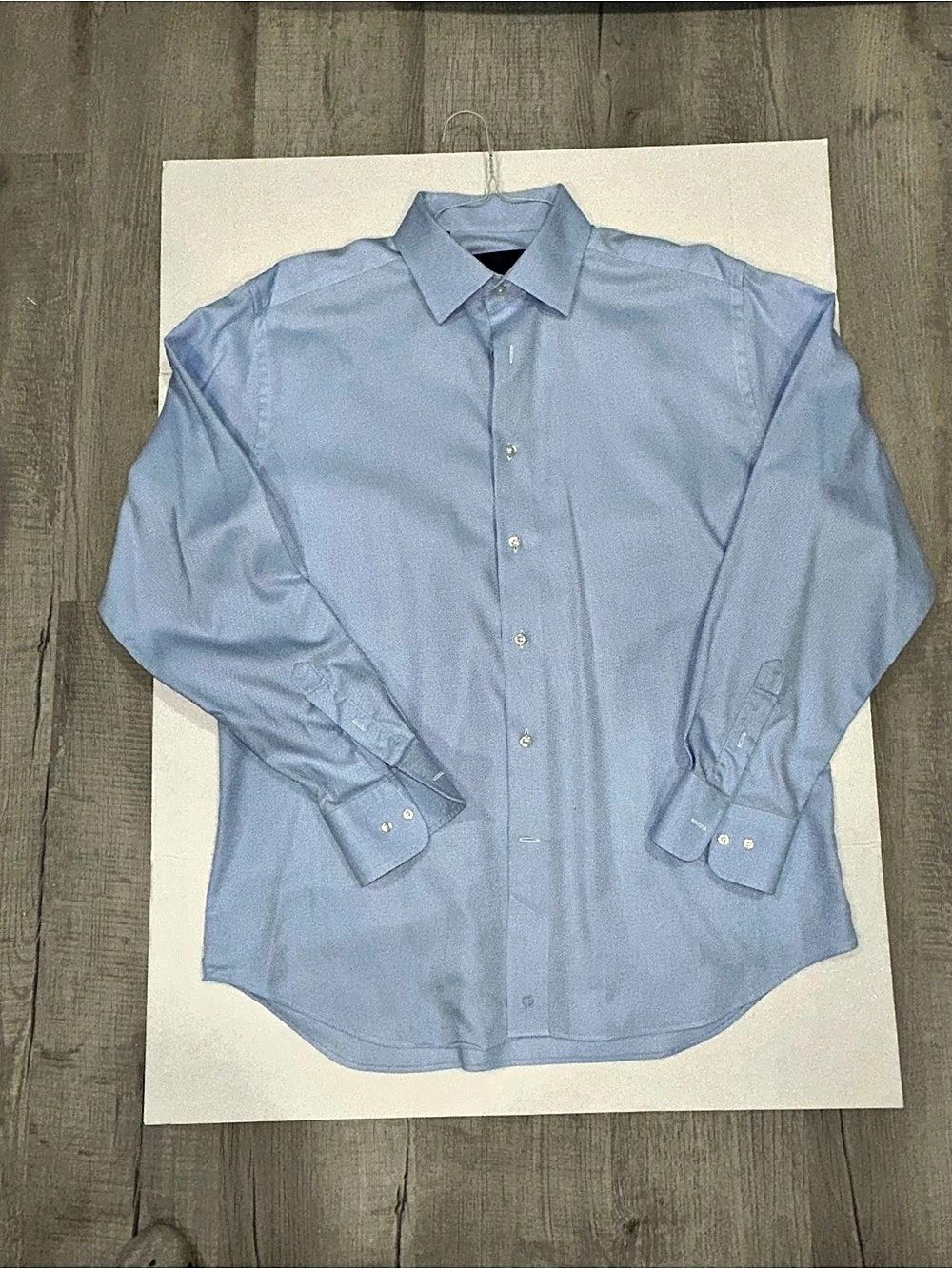 David Donahue Men's Blue Dress Shirt Like New size 16.5 (34/35) 100% cotton